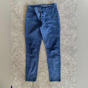 Zara button fly textured Skinny Jeans
